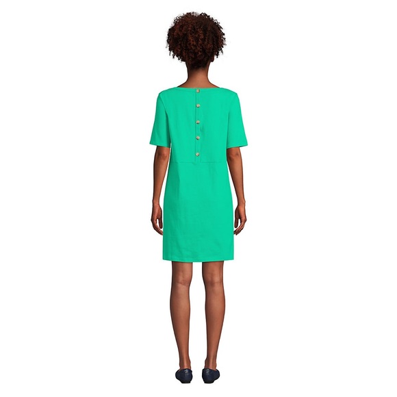 Land’s End Women's Heritage Cotton Jersey Elbow Sleeve Dress size large - Picture 3 of 3